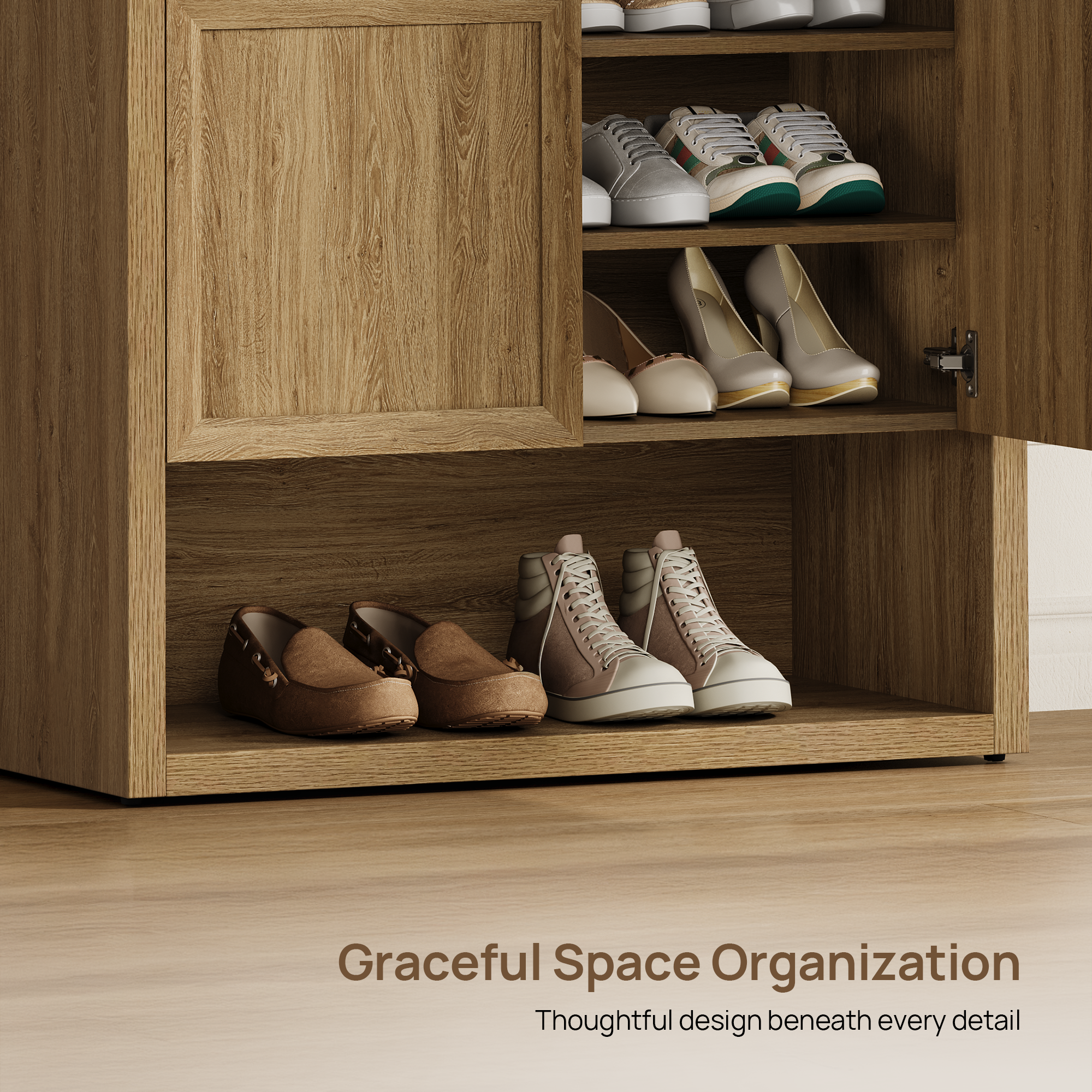 Helio 2-Door Shoe Cabinet, 24 Pairs