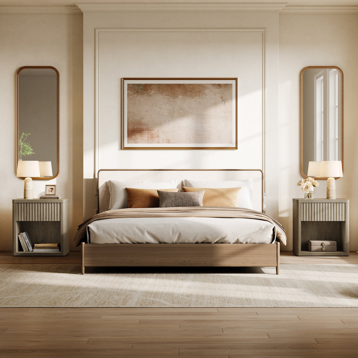 Stria 6-Drawer Dresser and Cas Nightstand Set