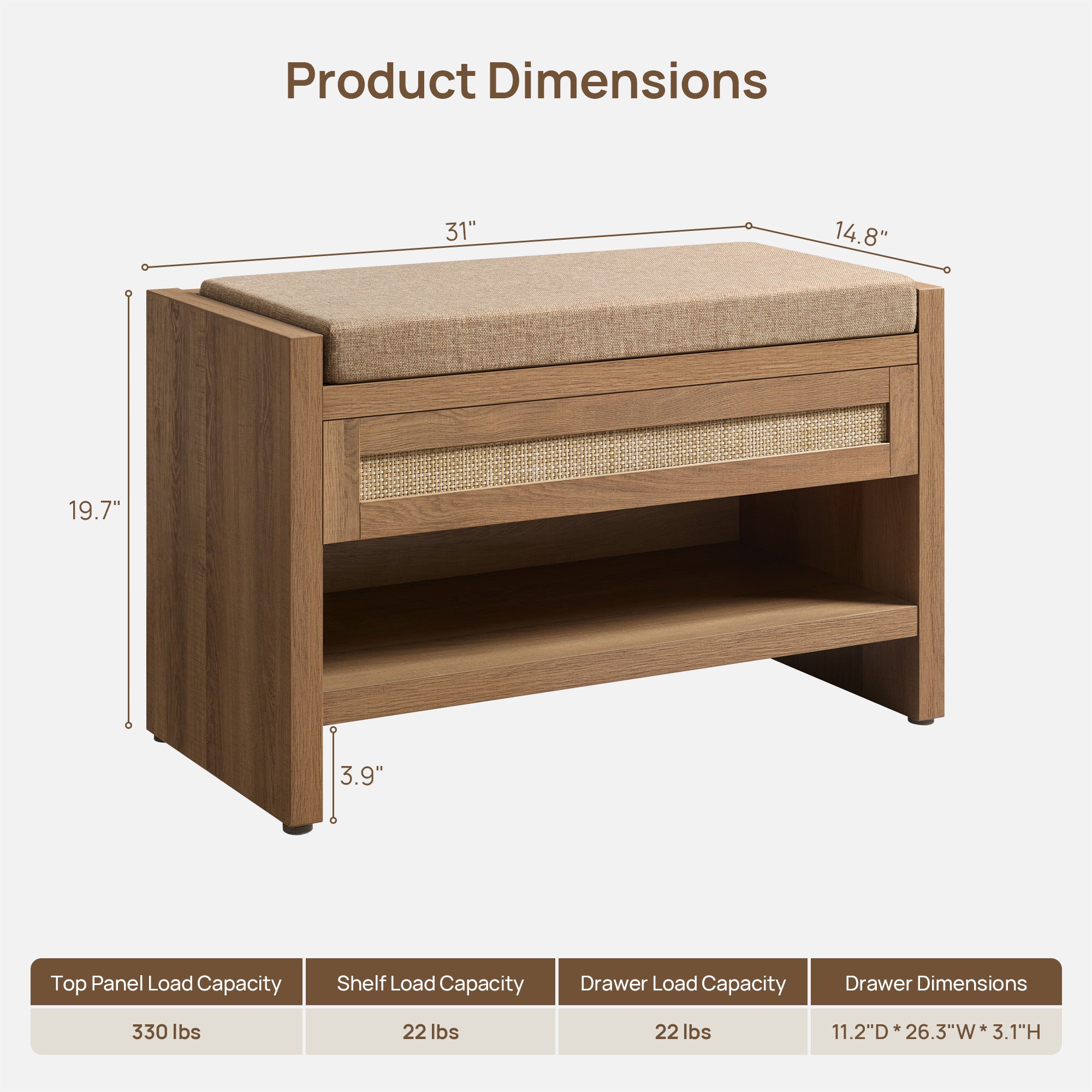 Savanna Shoe Bench with Storage