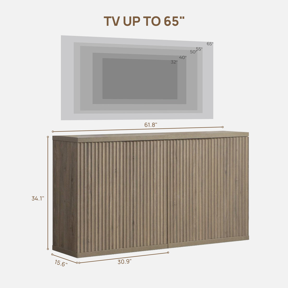 Stria TV Table for 65Inch TV, Set of 2