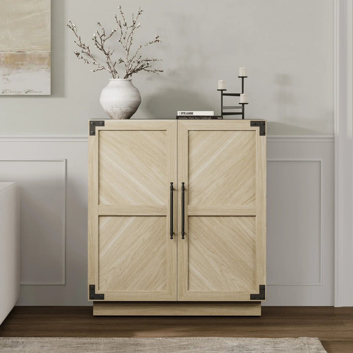 Willow Sideboard Cabinet with 2 Doors - 1 Piece - Sand Beige