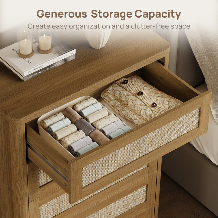 Zura Rattan Dresser, 5 Drawers