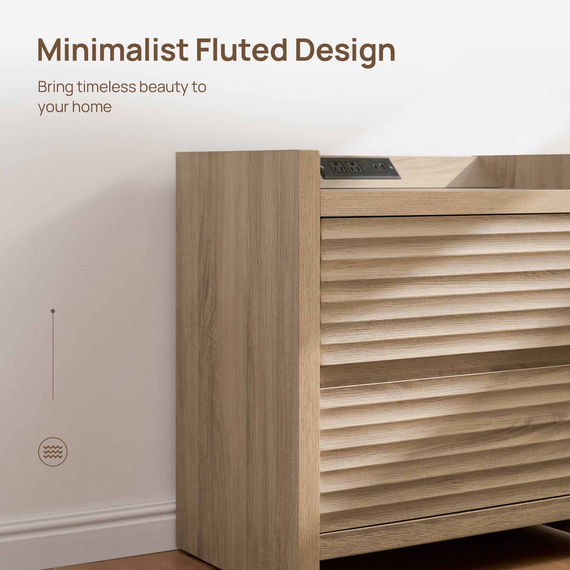 Prelude 2-Drawer Nightstand, Charging Station