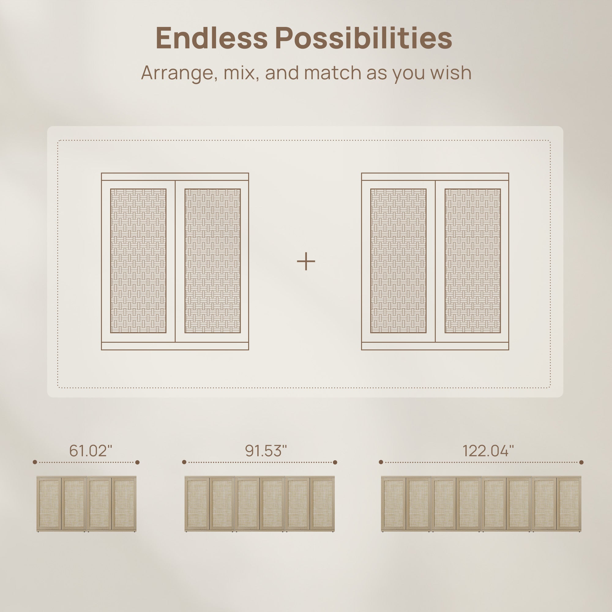Zura 2-Door Buffet Cabinet, Large Storage
