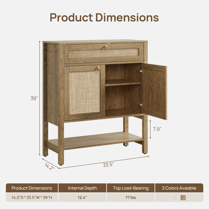 Terra Rattan Buffet Cabinet with Storage, Set of 3