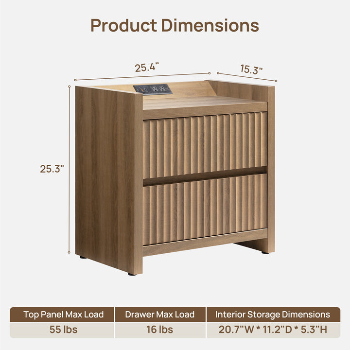 Prelude Nightstand with Charger Station
