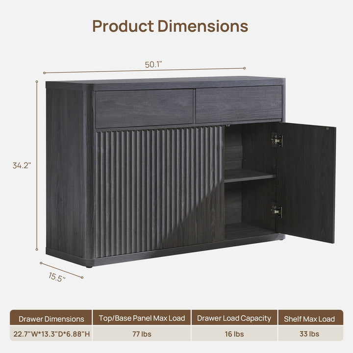 Cas Sideboard Cabinet with Drawers, Set of 2
