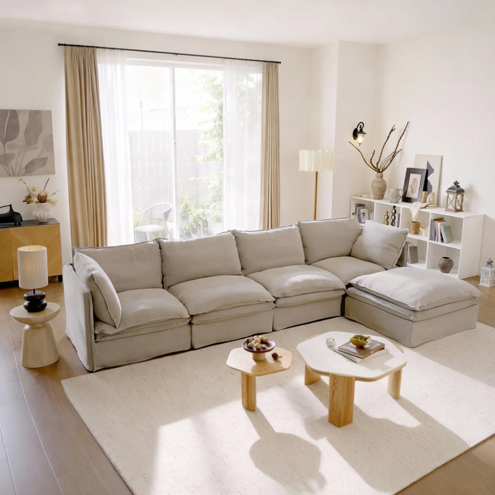 Eira Sectional L-Shape Sofa, Feather Down