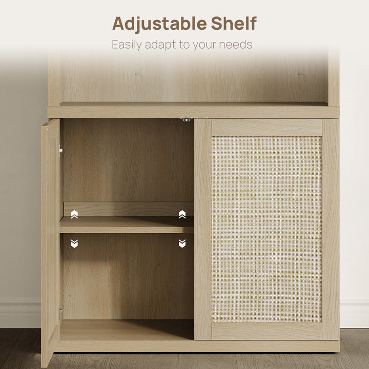 Zura Rattan Bookcase, 71 Inches Tall