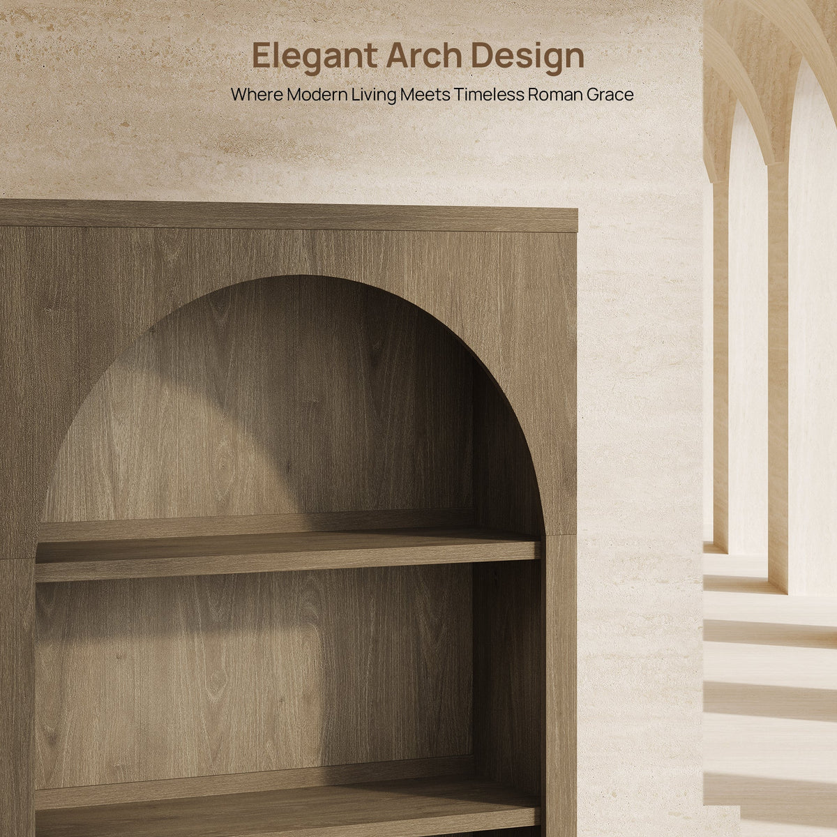 Stria Modern 2-Door Arched Storage Bookcase