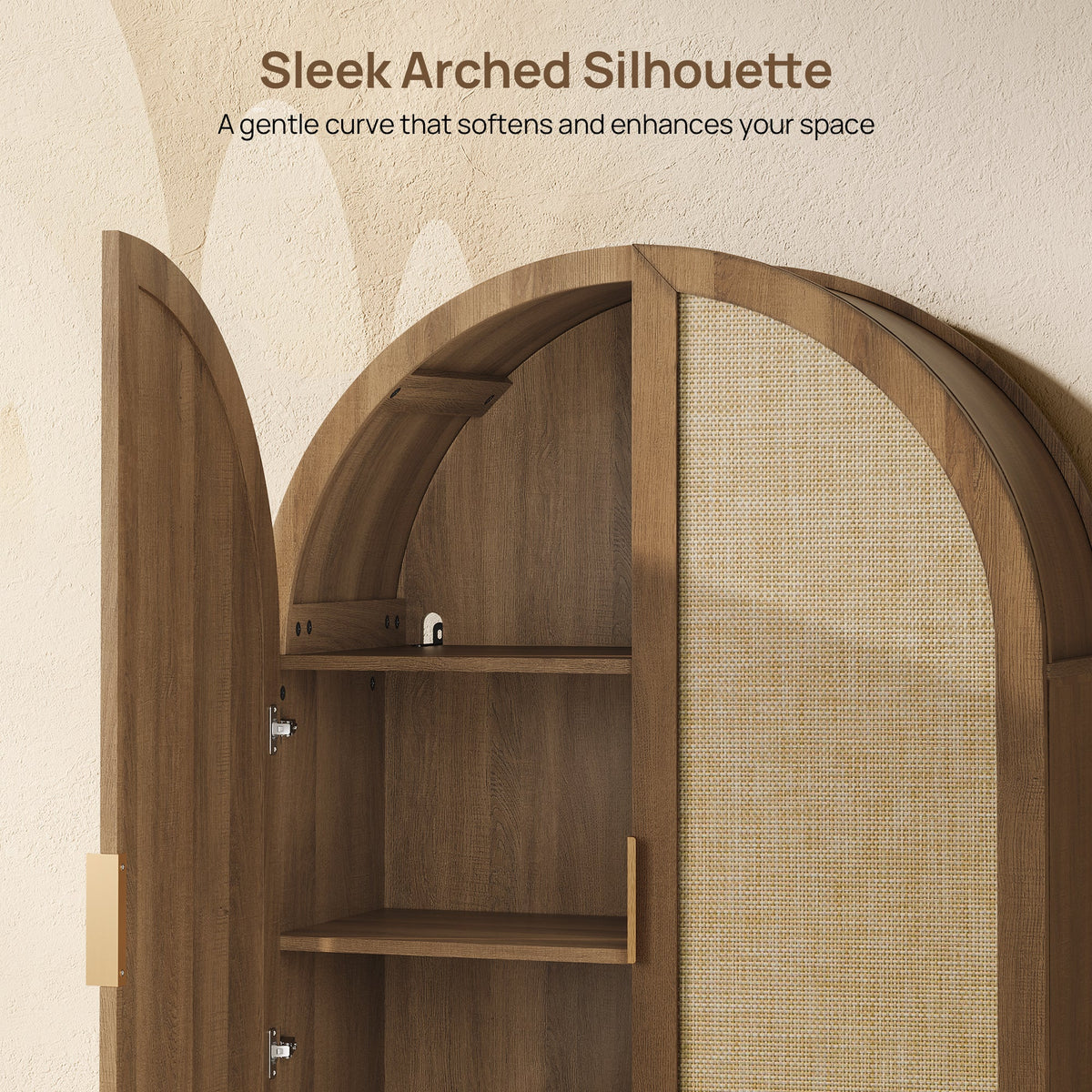 Savanna Arched Pantry Cabinet with Storage, Set of 2