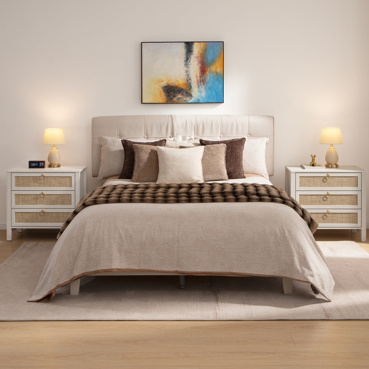 Terra Dresser and 3 Drawers Nightstands Set
