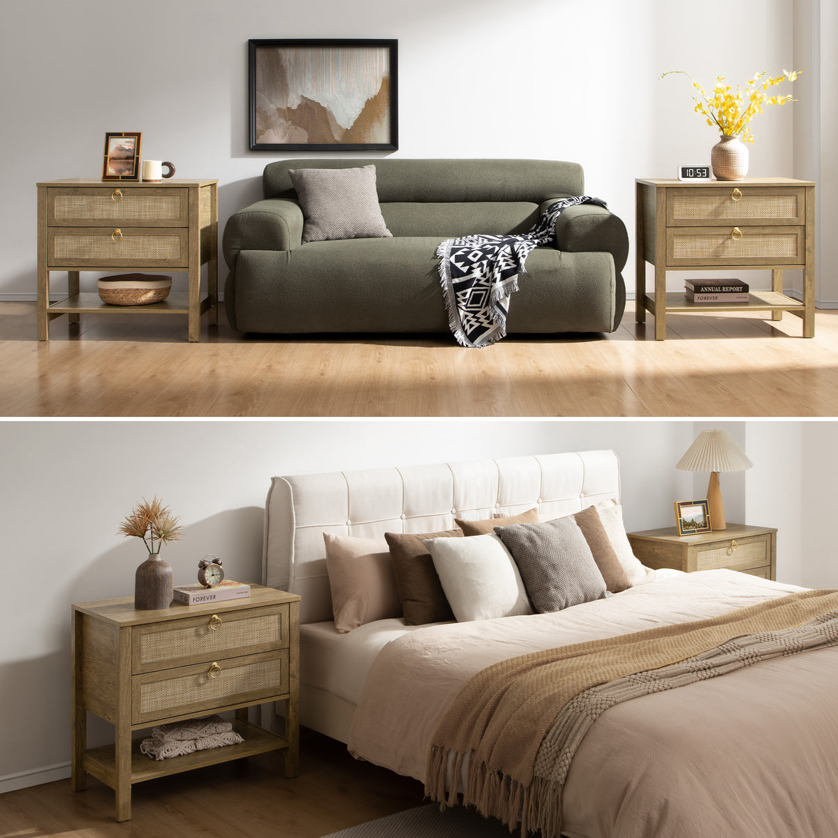 Terra 6 Drawers Dresser And 2 Drawers Nightstands Sets