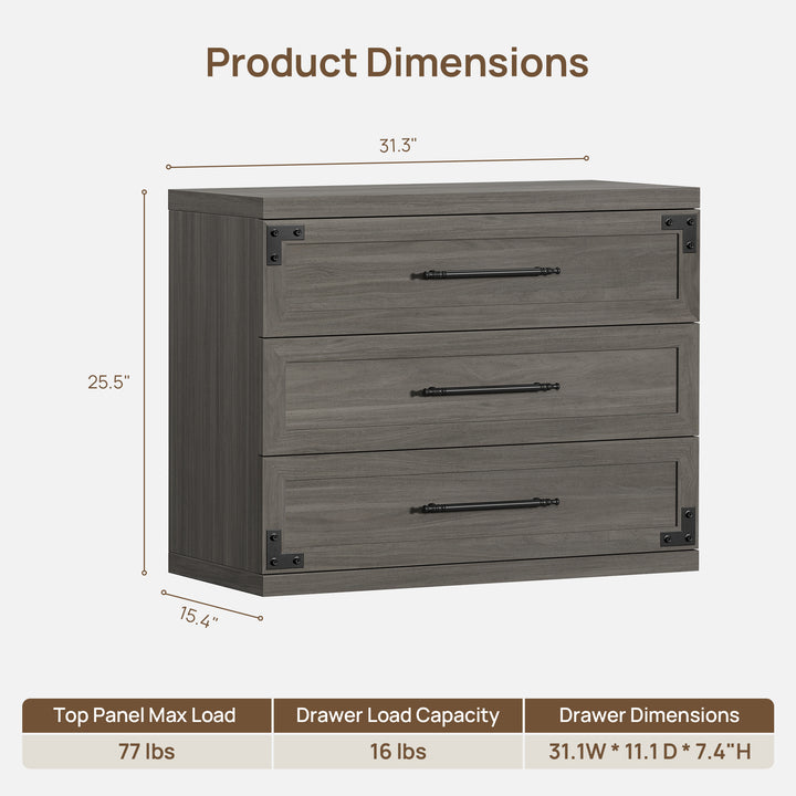 Willow 3-Drawers Nightstands Set