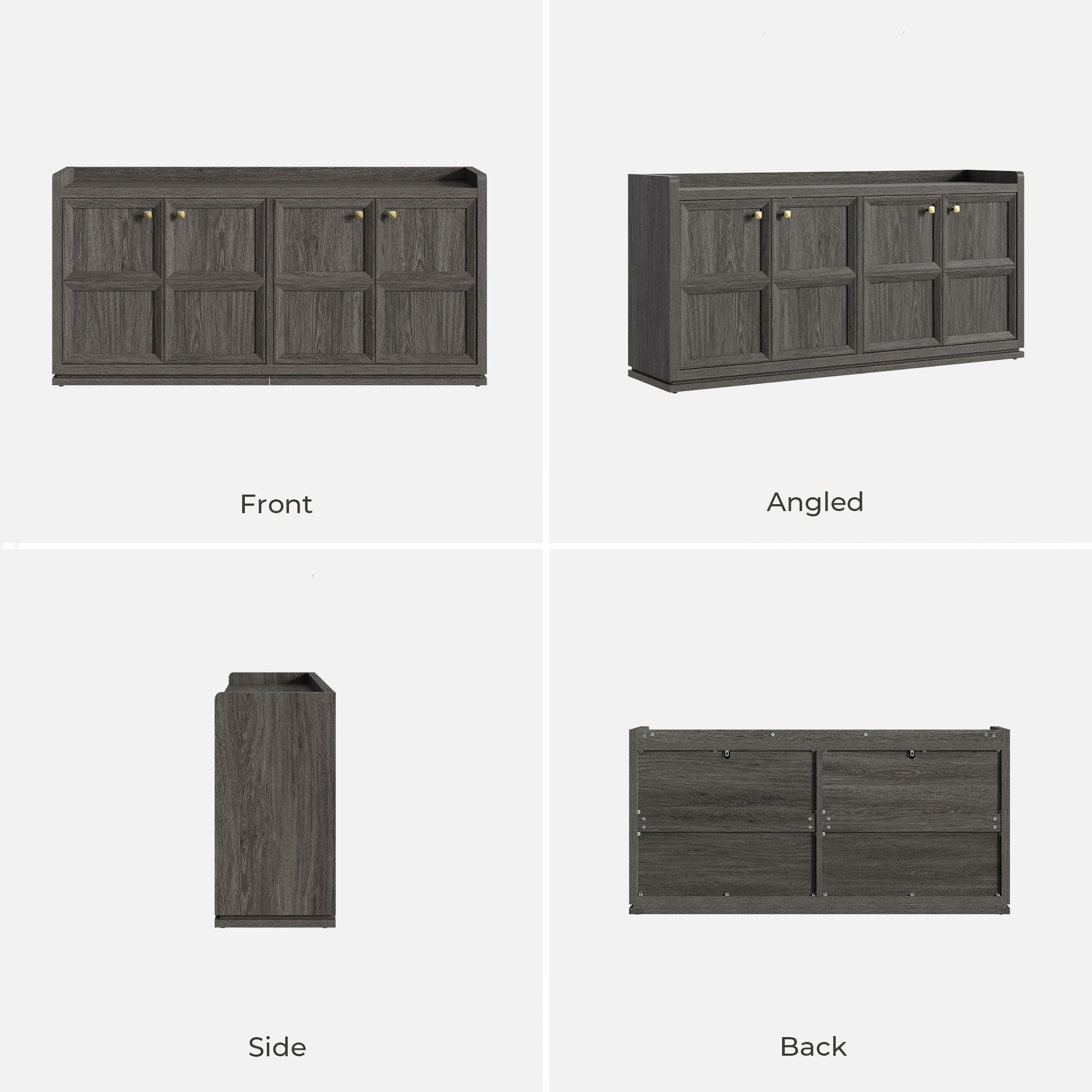 Helio Black Sideboard with 4 Doors