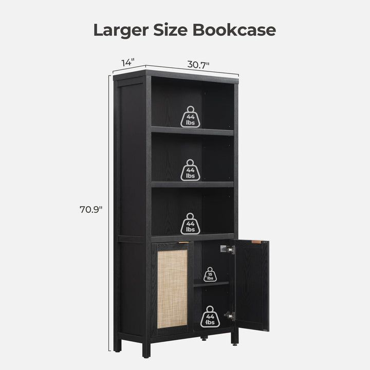 Savanna 70.9'' Tall Black Bookcase