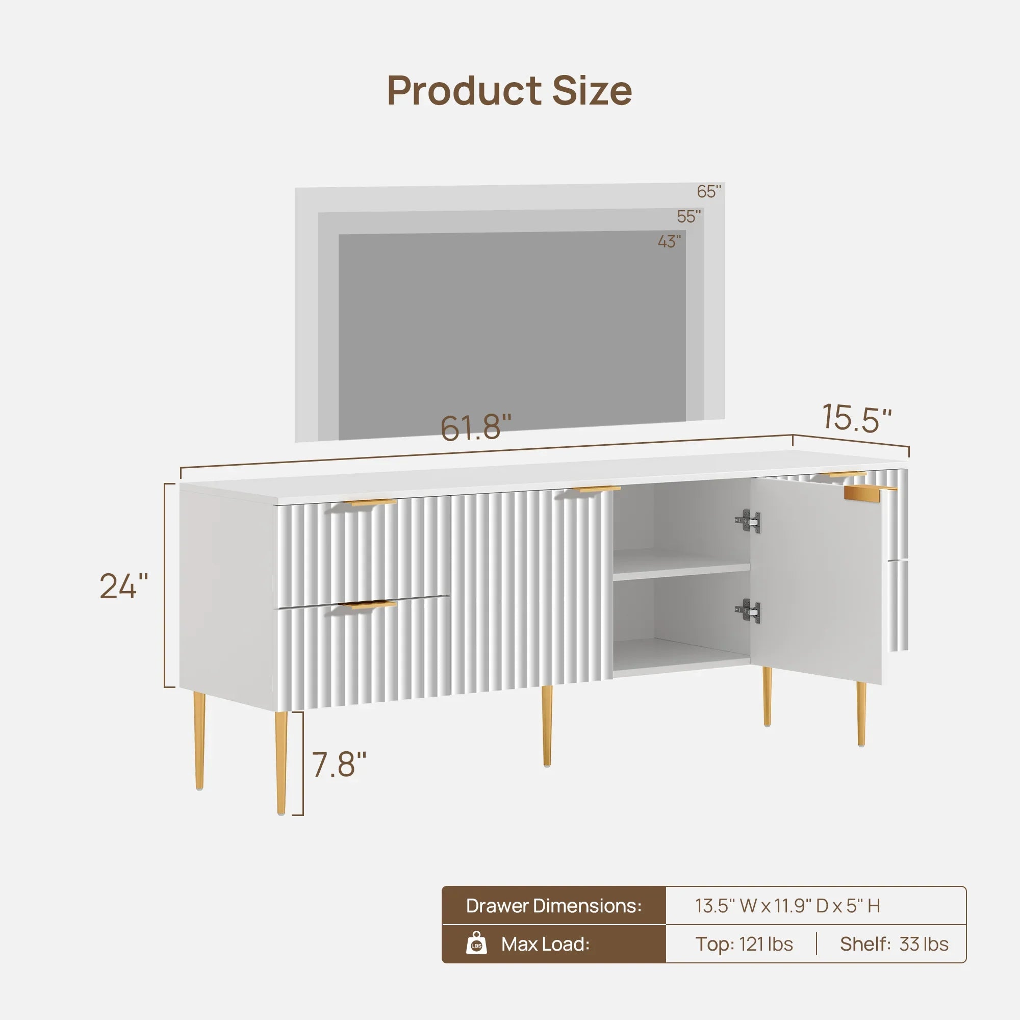 Opus TV Stand, Large Capacity Unit