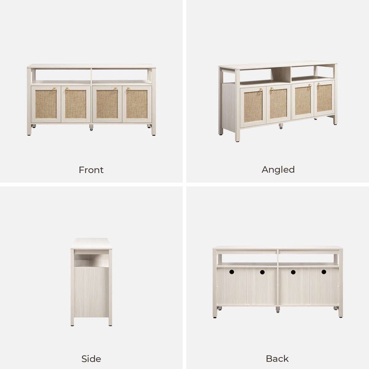 Terra White TV Stand for 65 Inch TV