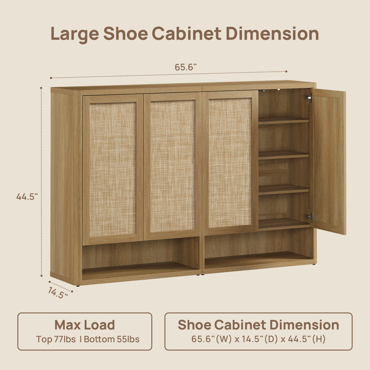 Zura 50-Pair Shoe Cabinet with 4 Doors