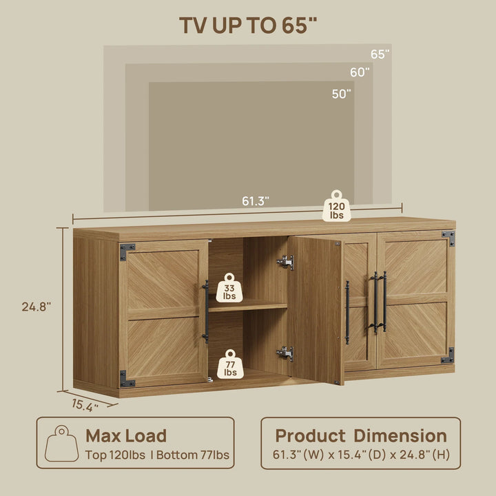 Willow TV Stand, 61.3 Inch Wide