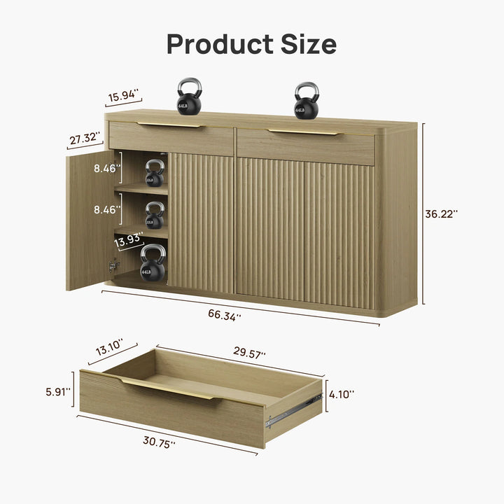 Cas Buffet Cabinet, 2 Drawers