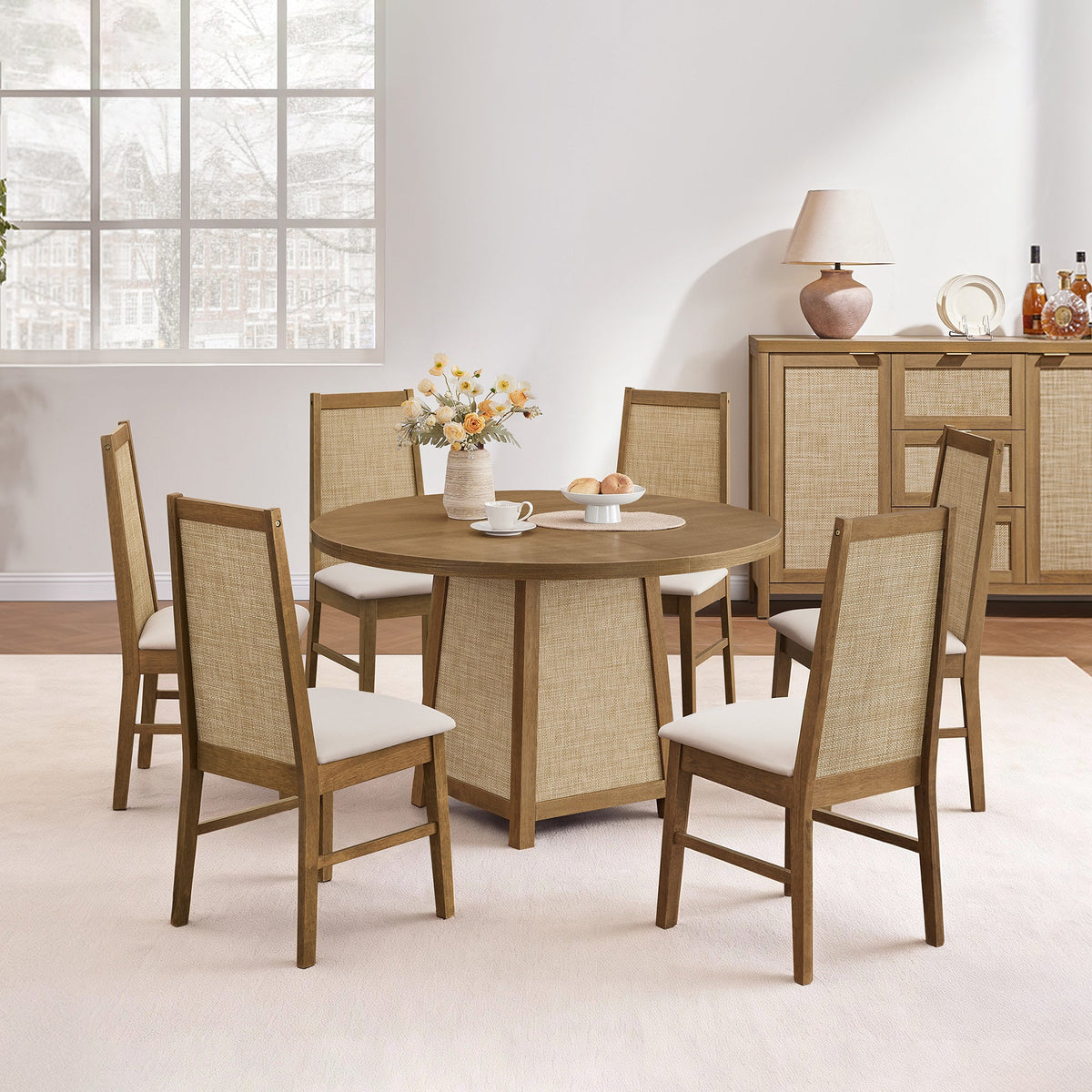 Savanna Upholstered Dining Chair, Solid Wood Frame, Set of 2