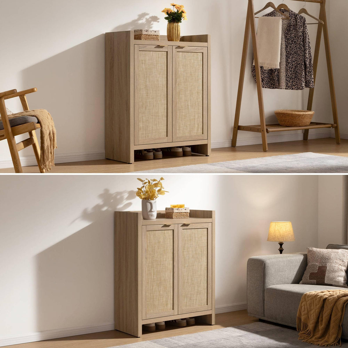 Savanna 2-Door Shoe Storage Cabinet, Set of 2