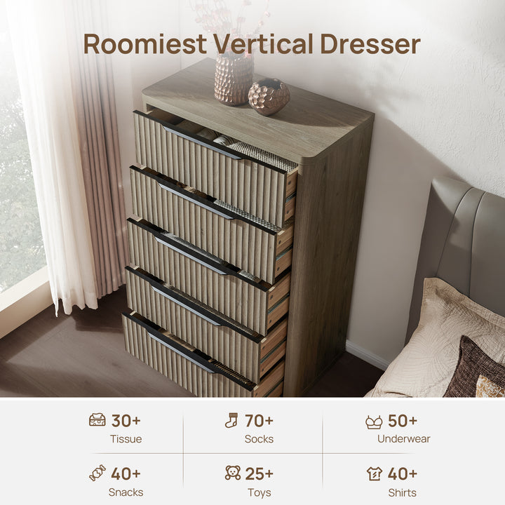 Cas Tall 5 Drawers Dresser