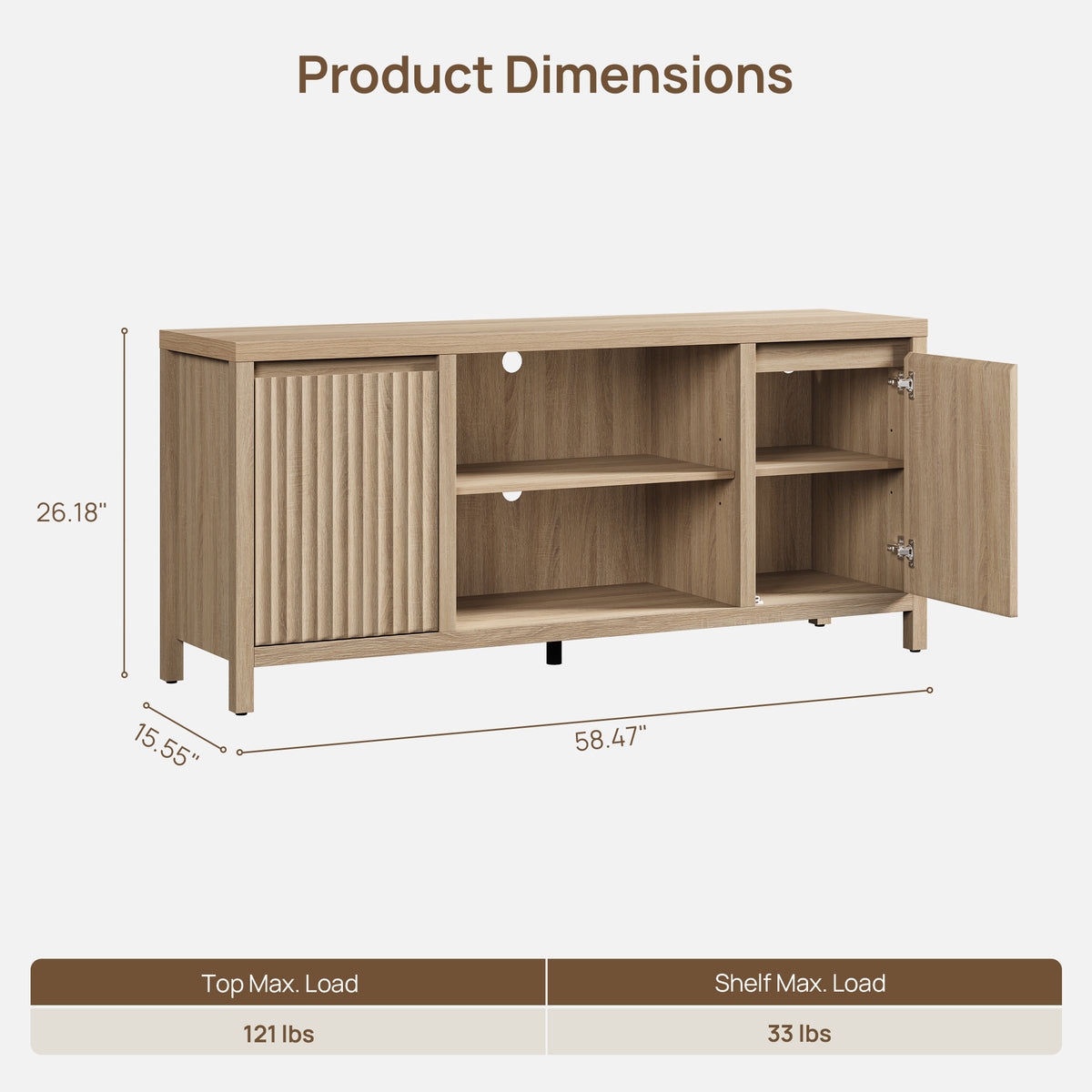 Prelude 65Inch TV Stand with Storage