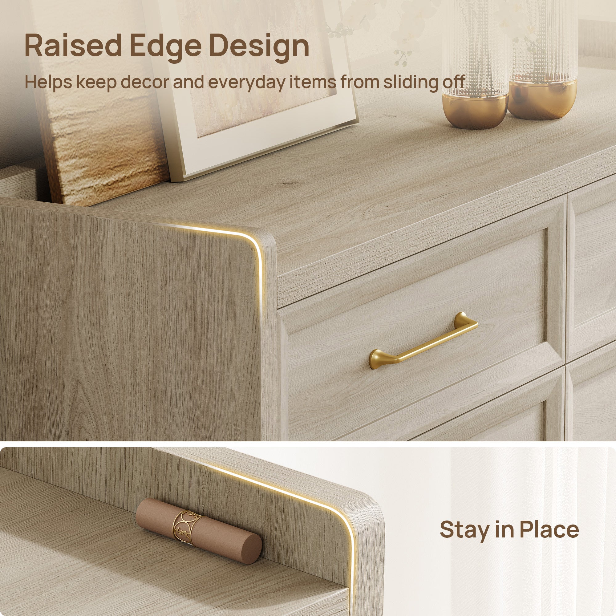 Helio White 6 Drawers Dresser