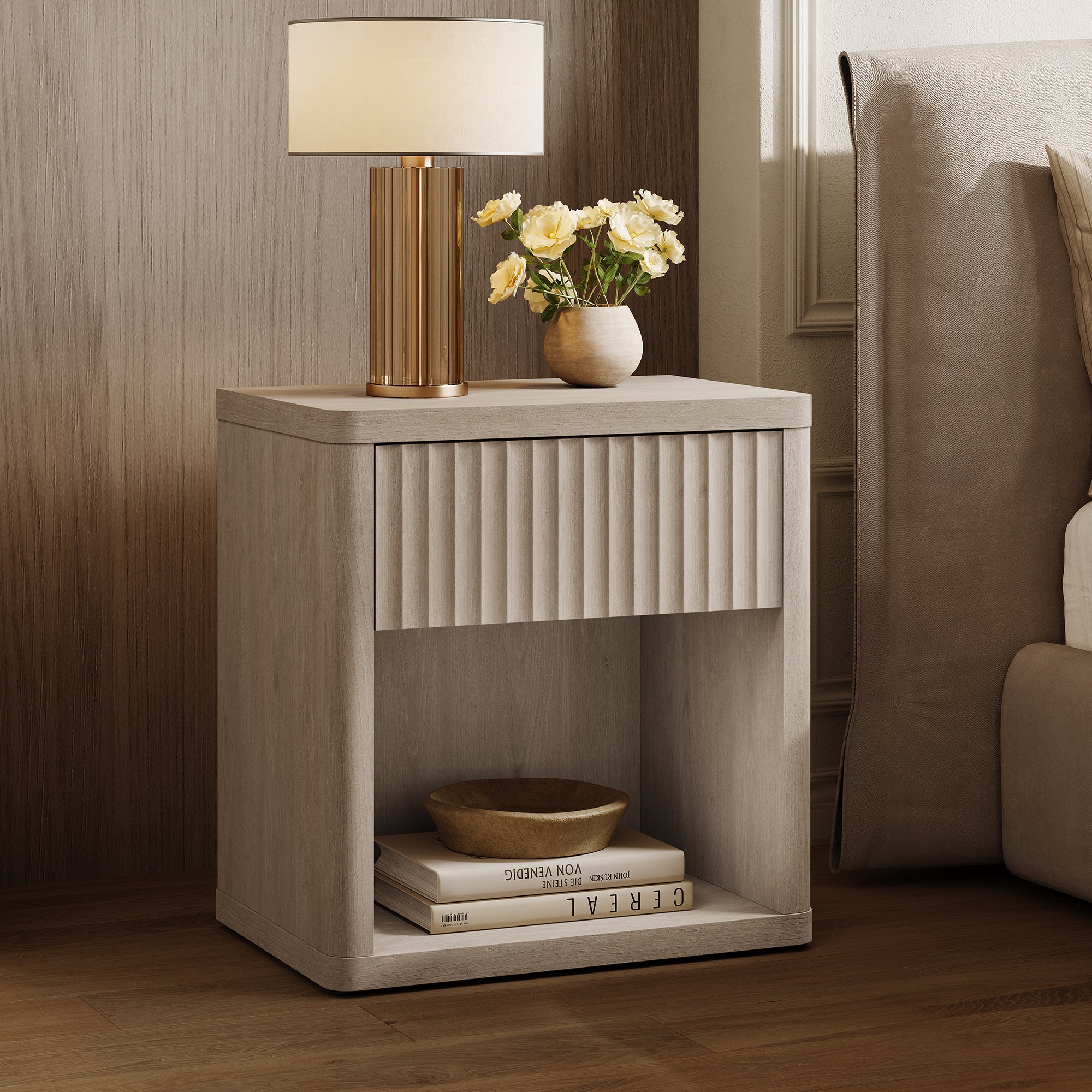 Stria Chest of Drawers and Nightstands Set
