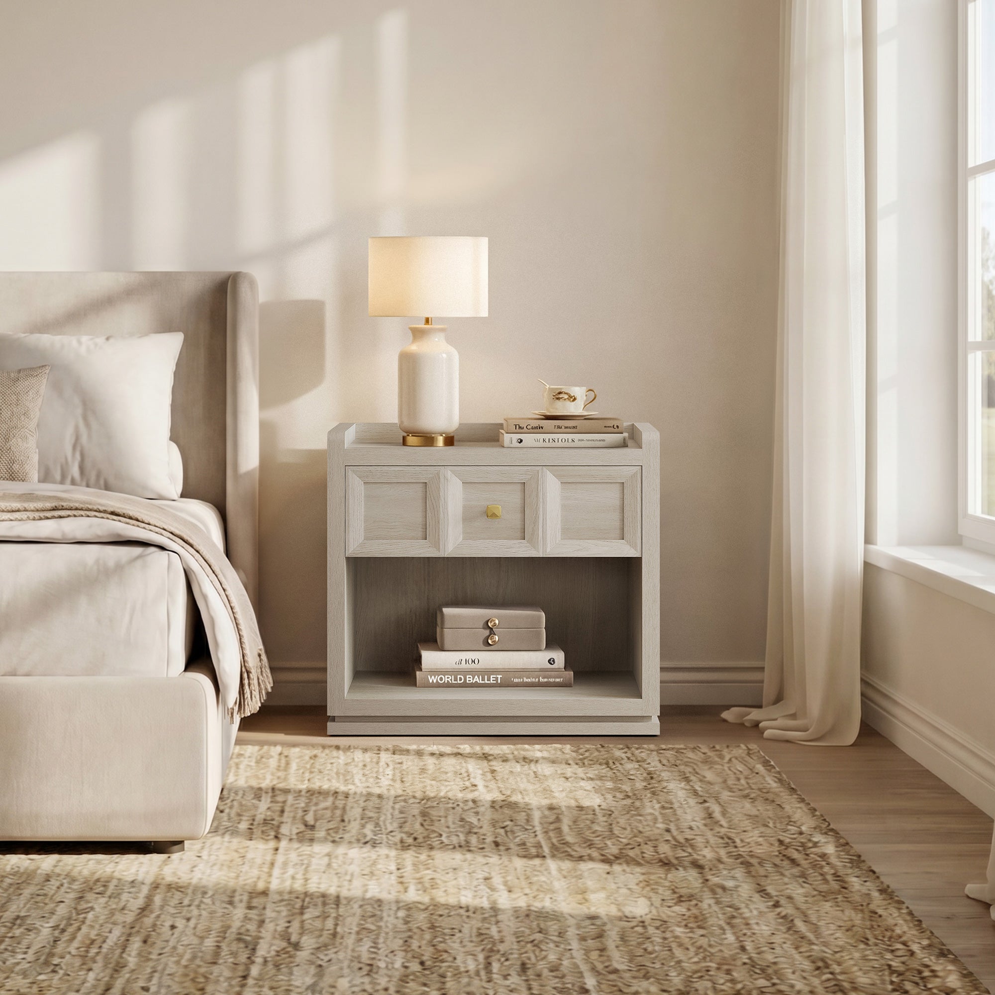 Helio White 7-Drawer Dresser and Nightstands Set