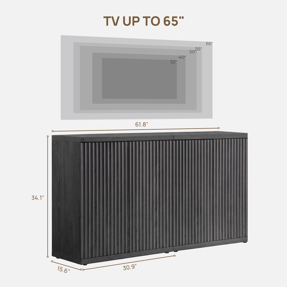 Stria TV Stand with Storage for 85Inch TV, Set of 3