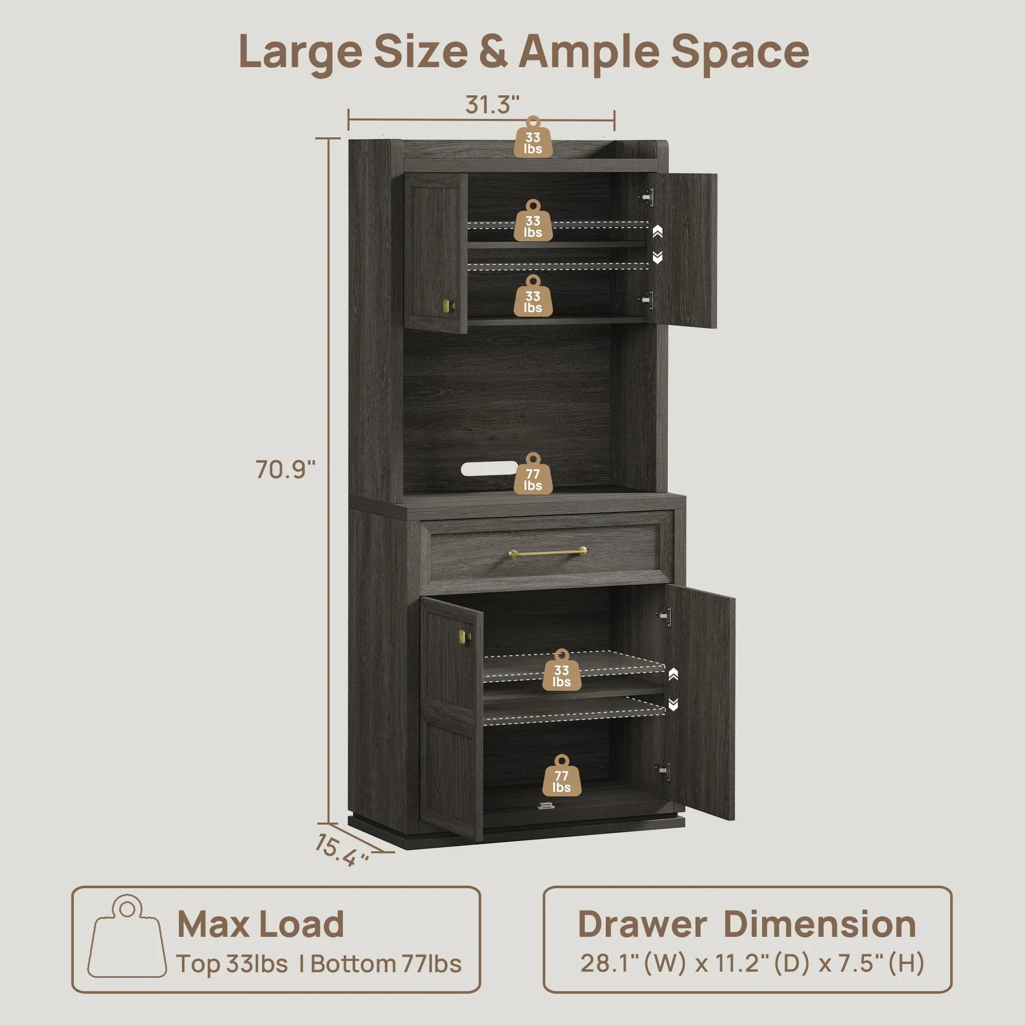 Helio Black Pantry Cabinet