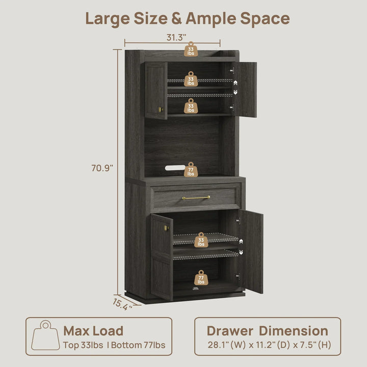 Helio Black Pantry Cabinet