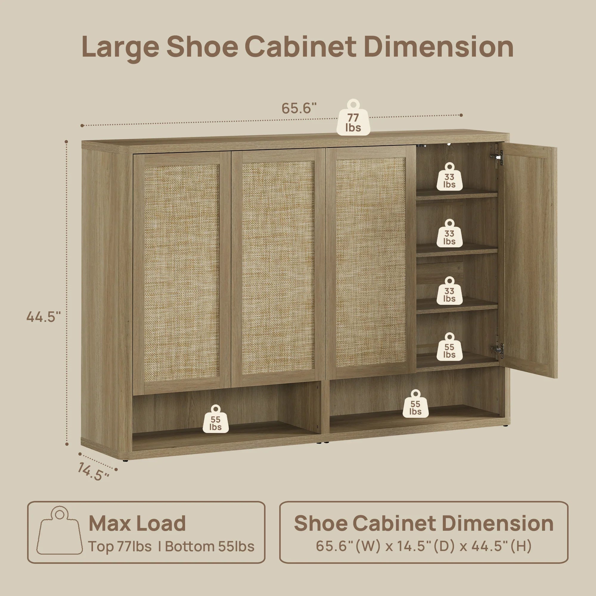 Zura Shoe Cabinet with 4 Doors
