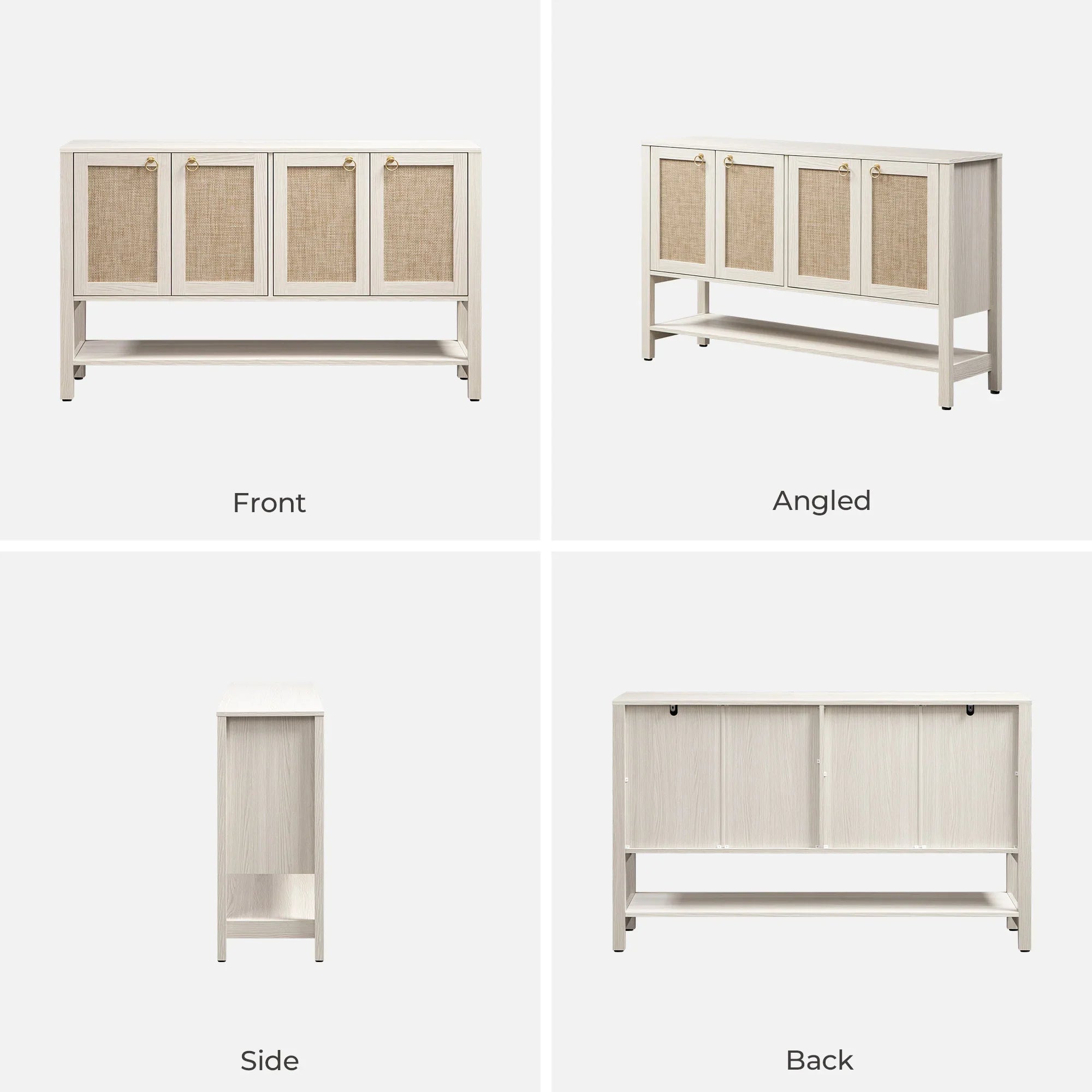 Terra 4 Doors Sideboard and 3 Drawers Nightstands Set for Living Room