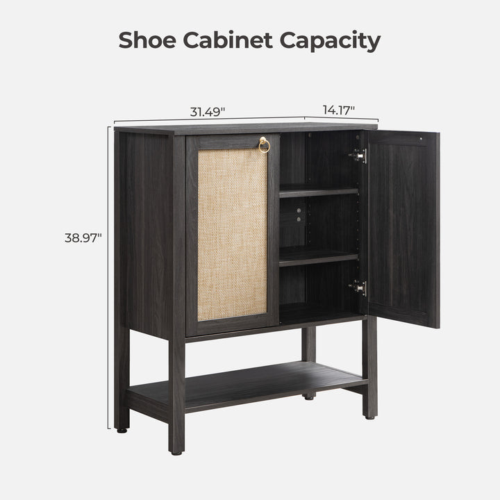 Terra Black Shoe Cabinet, 2 Doors, Set of 2