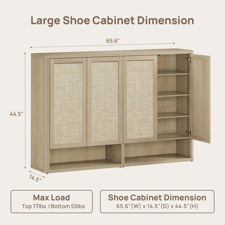 Zura Modular Rattan Shoe Cabinet, 50 Pairs
