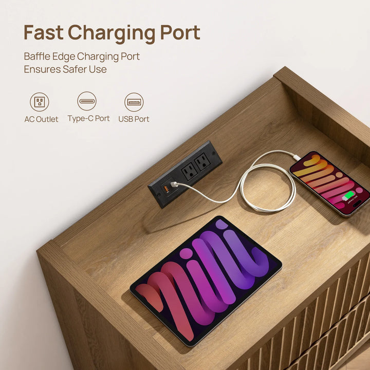 Prelude Nightstand with Charger Station