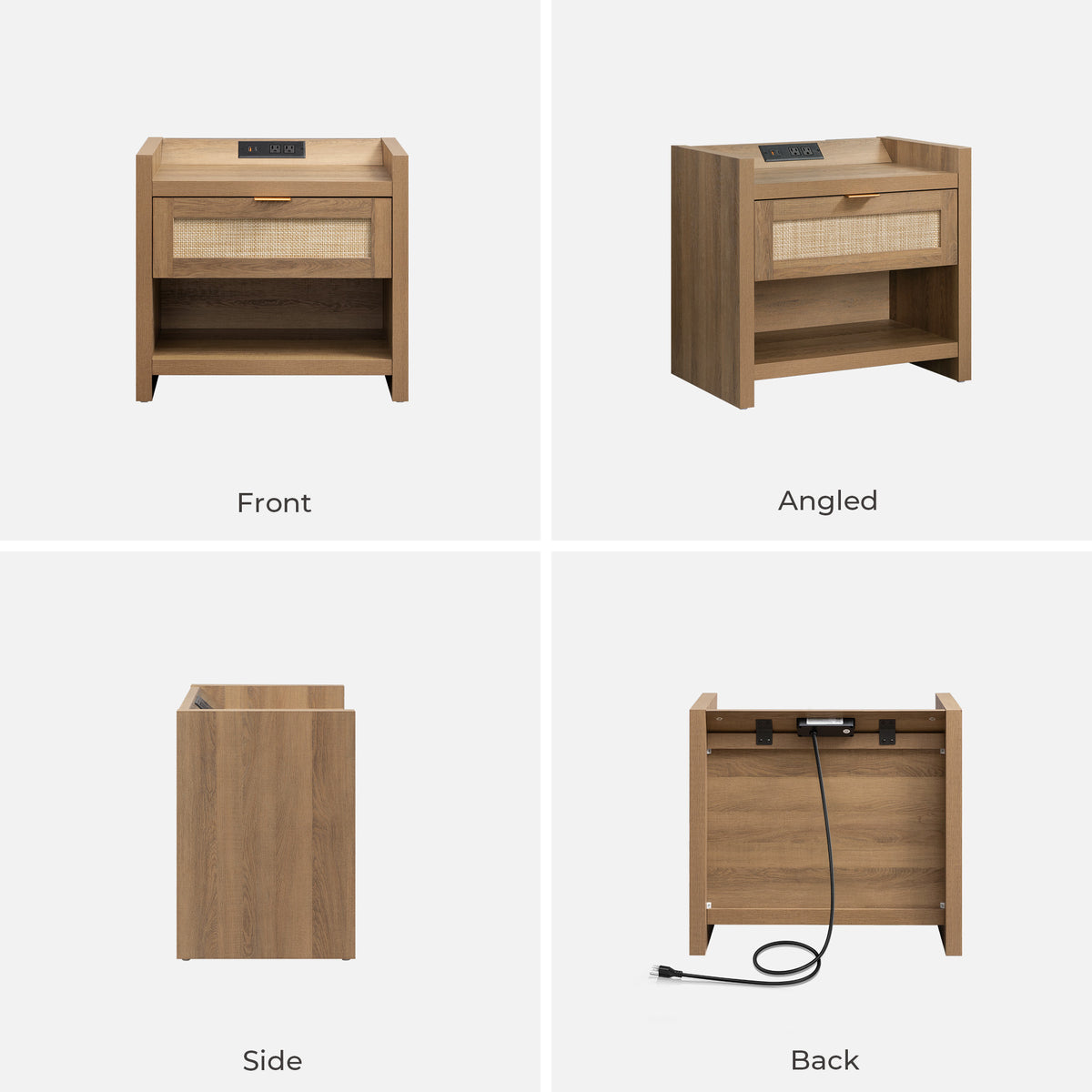 Savanna Rattan Nightstand with Drawer