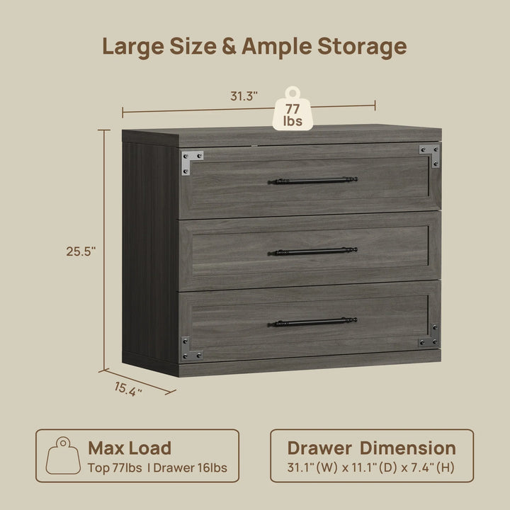 Willow 3-Drawers Nightstands Set