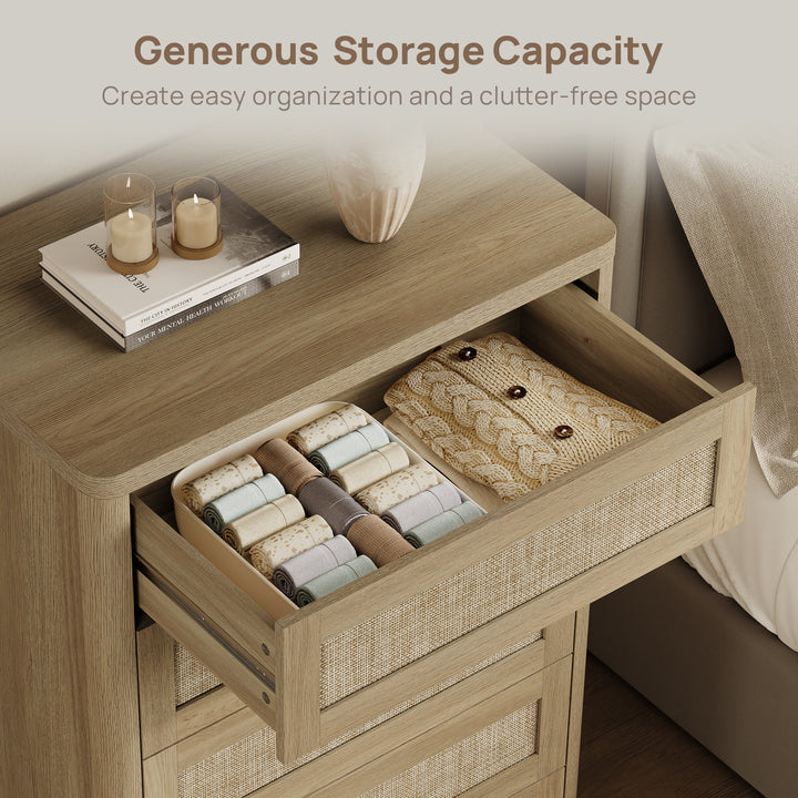 Zura Rattan Dresser, 5 Drawers