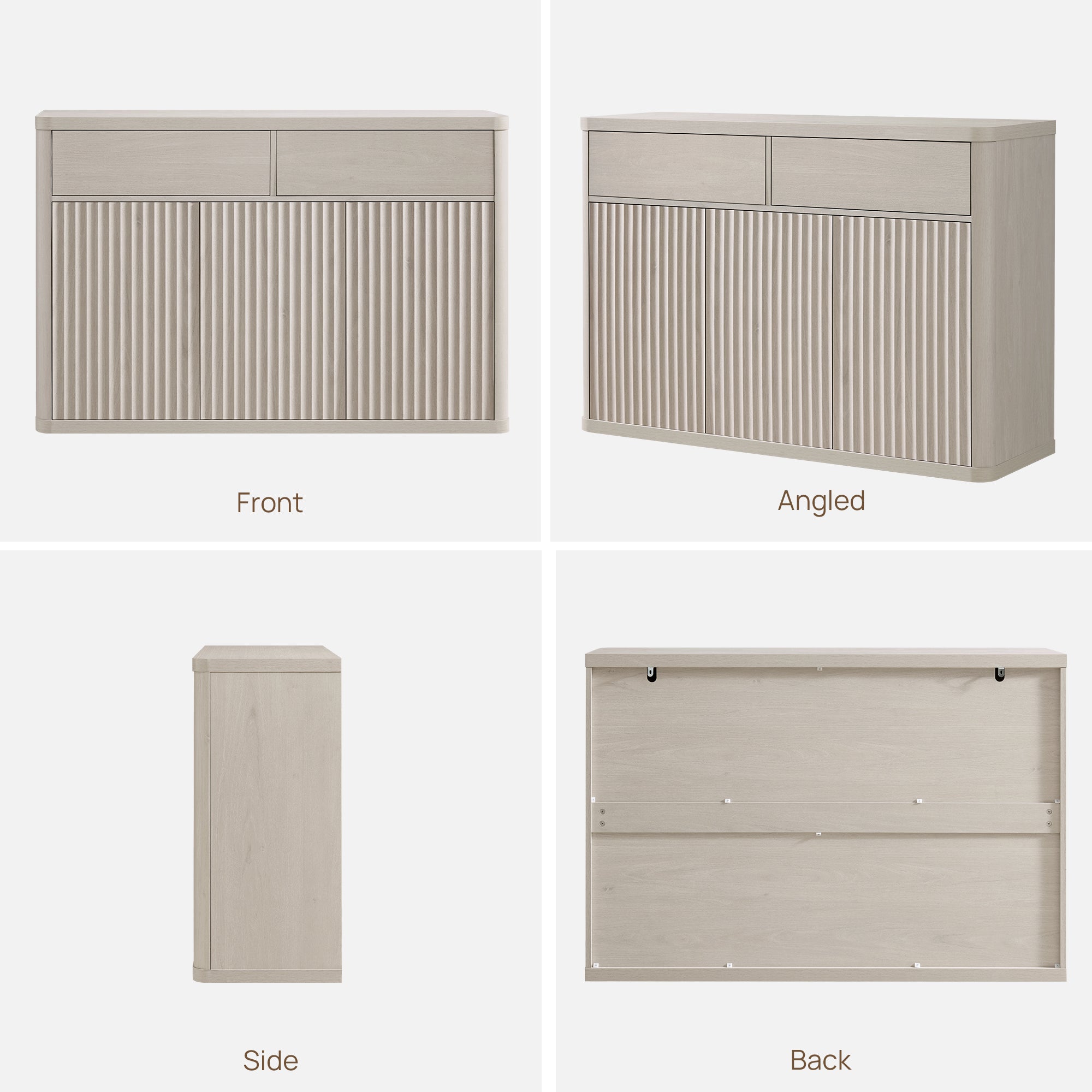 Cas Sideboard Cabinet, Fluted Style