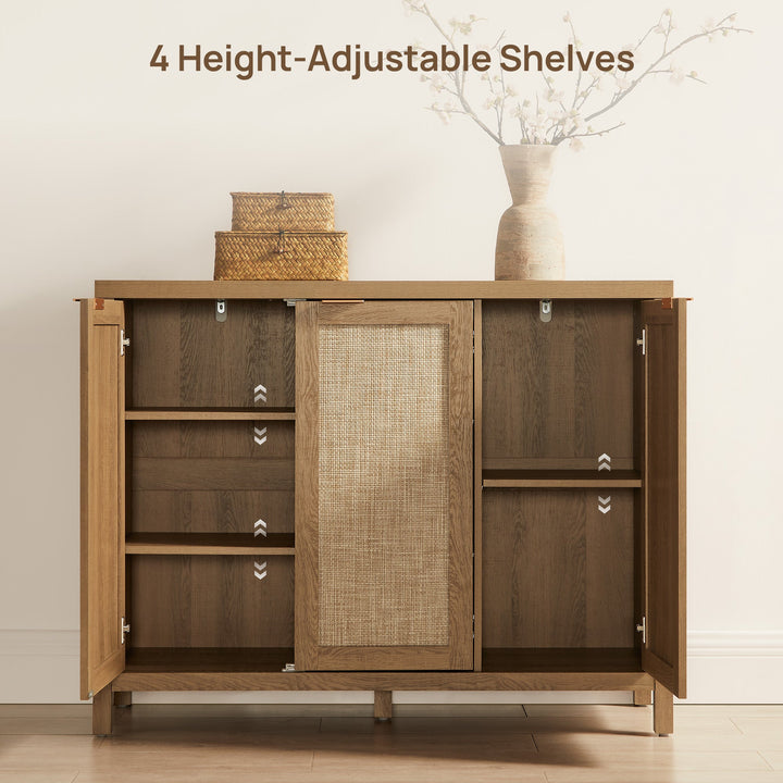 Savanna Rattan Sideboard with 3 Doors, Set of 2