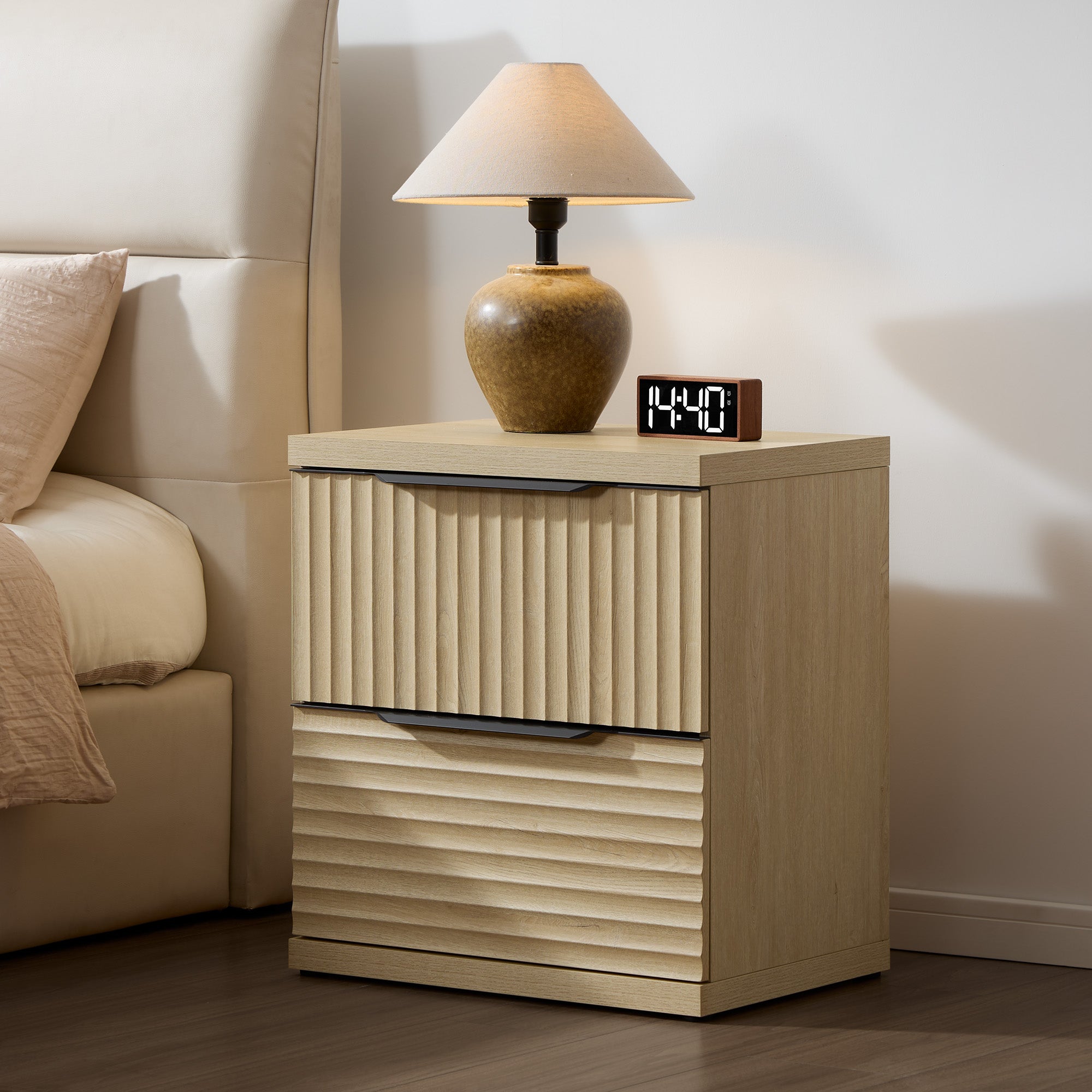 Stria Dresser and Nightstands Set, Large Storage