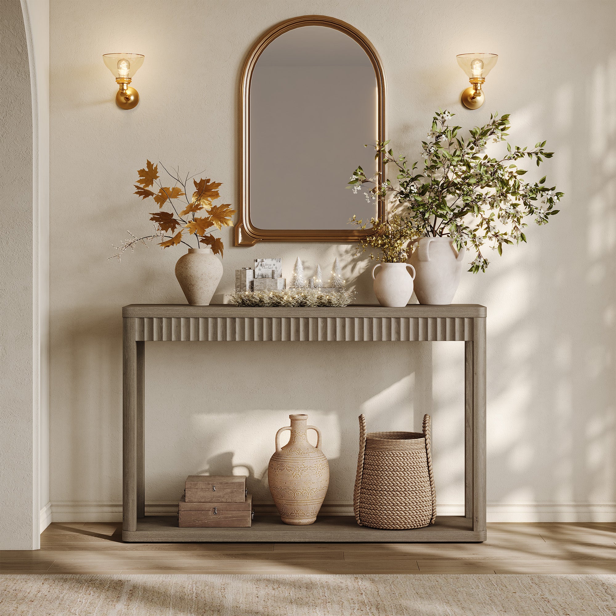 Cas Modern 2-Tier Console Table, Open Storage