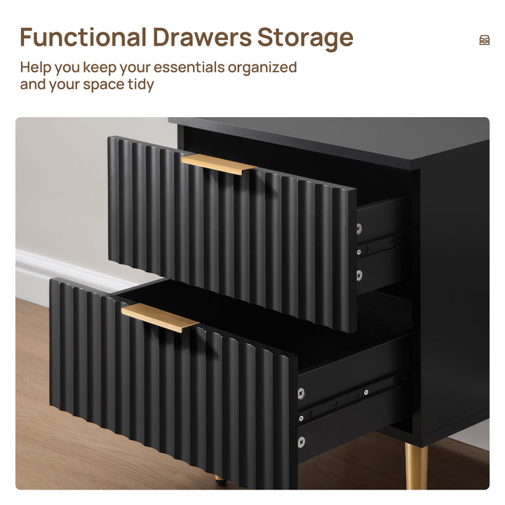 Opus Black Nightstand
