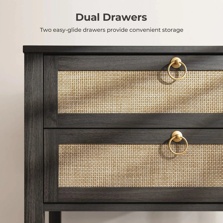 Terra High End Tables with Drawers - 1 Piece - Carbon Cherry