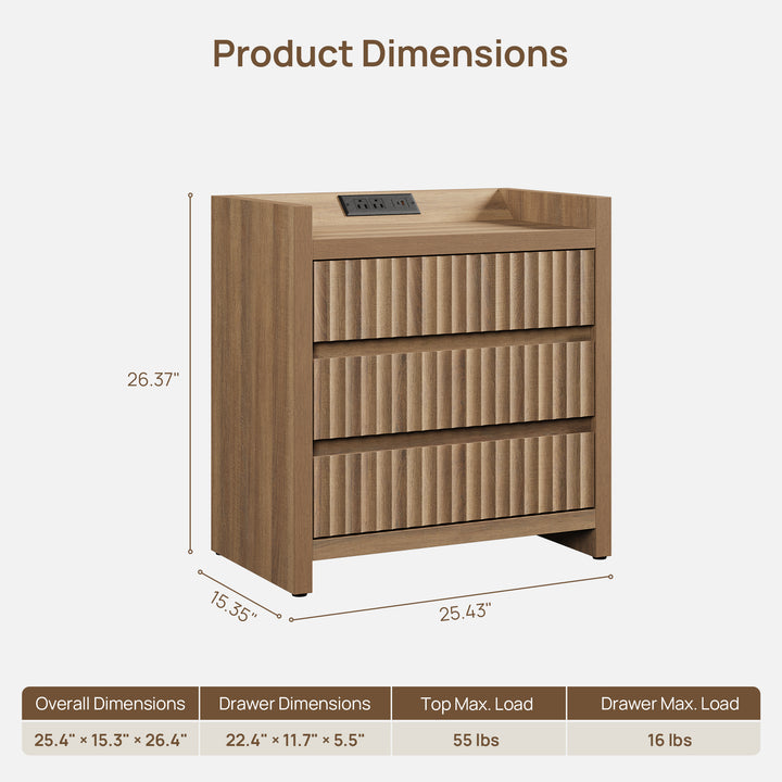 Prelude Large-Size Nightstand with Charger